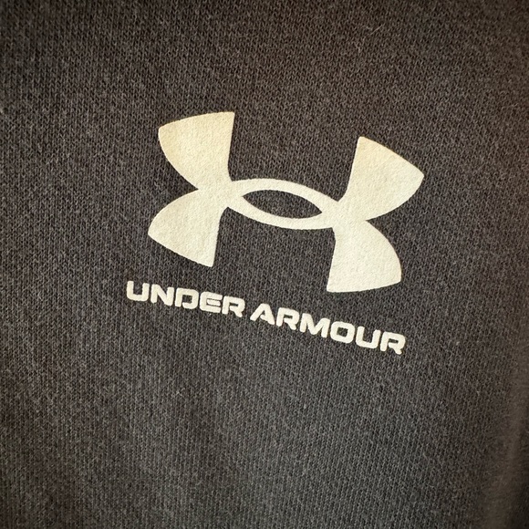 Under Armour Loose Fit Black Fleece Zip-Up Hoodie Cotton - Medium - Oversized - Picture 4 of 6